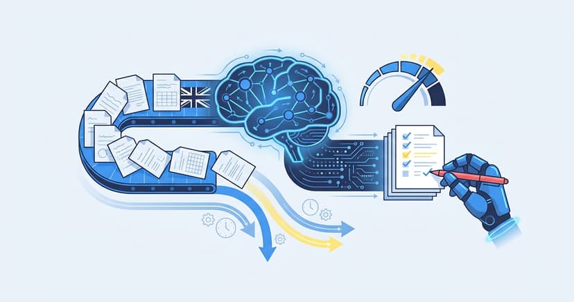 Stylized illustration for blog: AI Grader in the United Kingdom: How British Tutoring Centres Are Adopting Smart Marking
