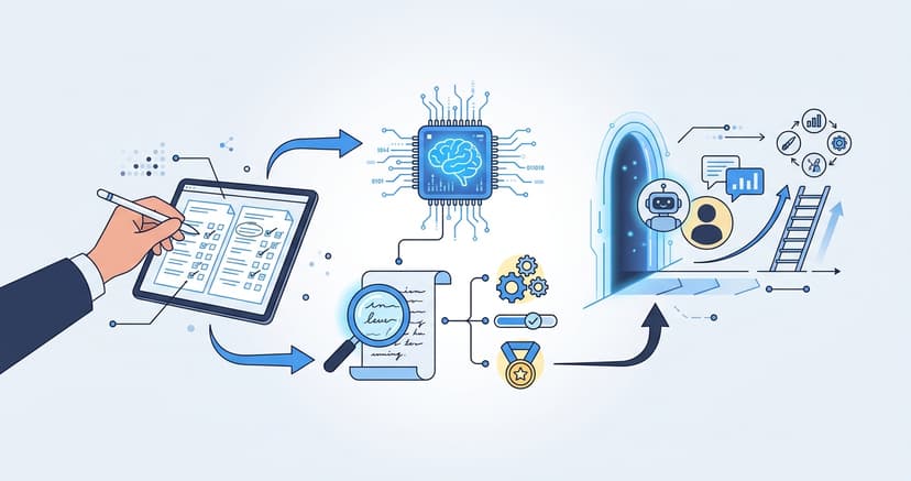Stylized illustration for blog: AI Grading vs Digital Marking: What Comes After On-Screen Evaluation