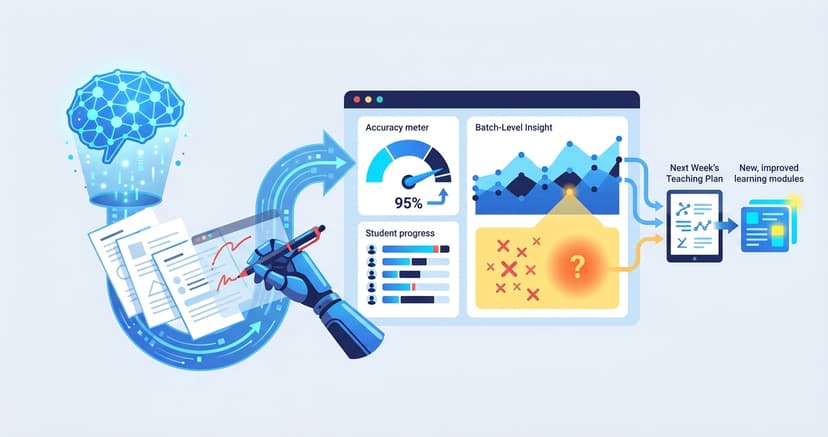 Stylized illustration for blog: Identifying Learning Gaps Across a Whole Batch with AI Grading