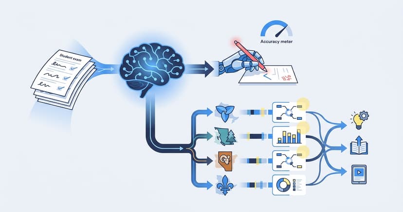 Stylized illustration for blog: AI Grading for Canadian Tutoring Centres: How Analytics Drive Next Steps
